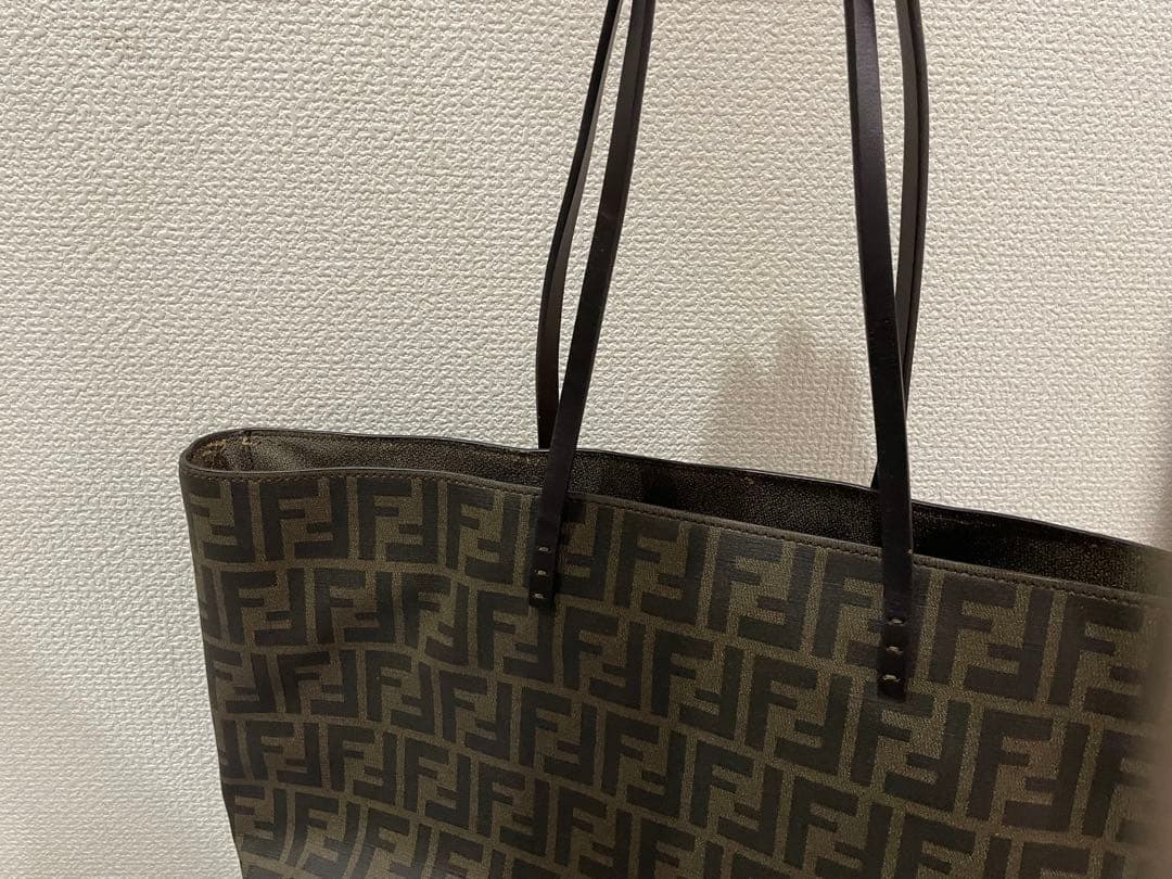 9万円から値下げ‼️FENDI フェンディ　ズッカ　ズッカ柄　PVC トートバッグ
