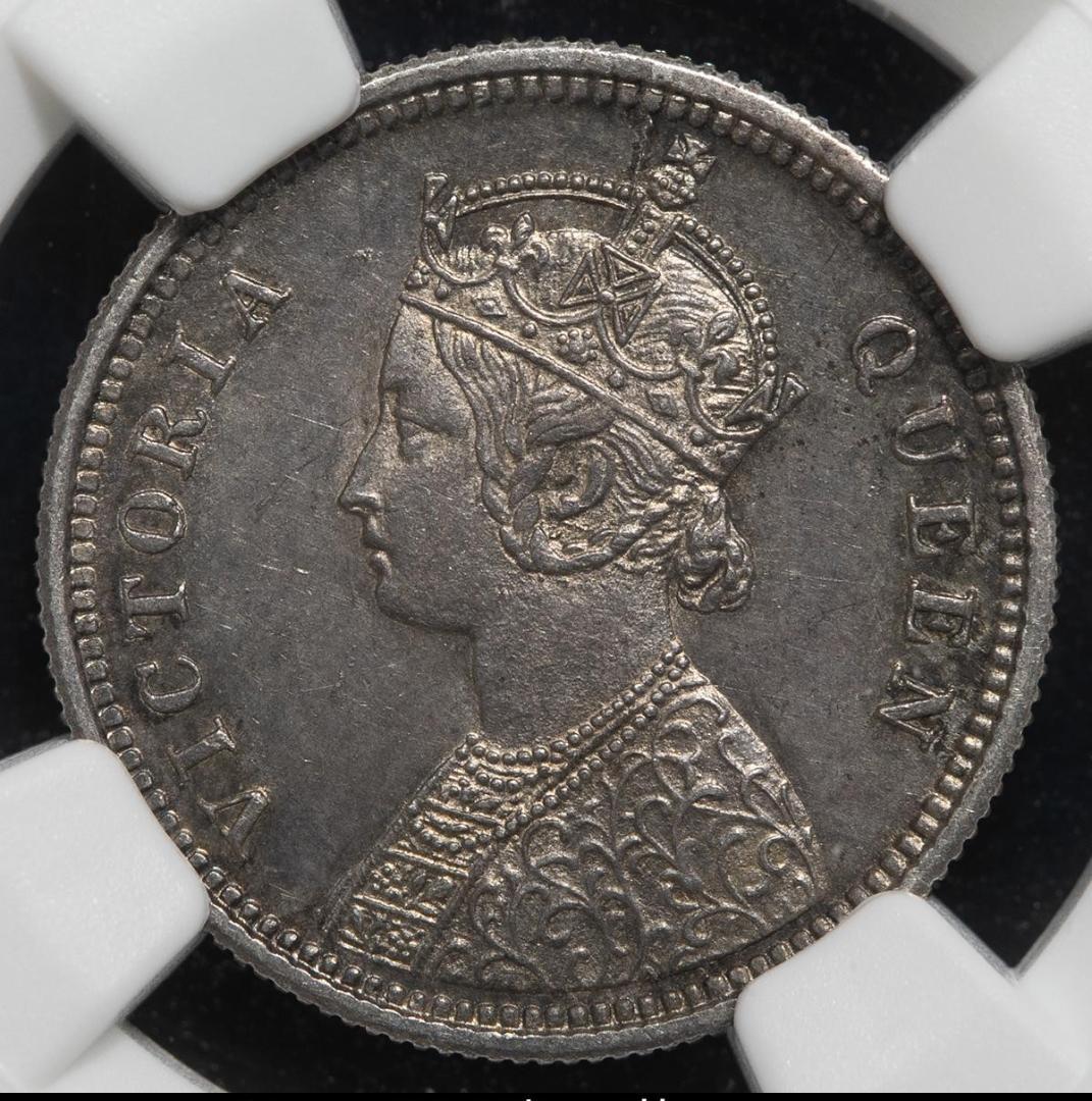 美品　美トーン　NGC-MS62 ヴィクトリア　イギリス領インド 1862（B）