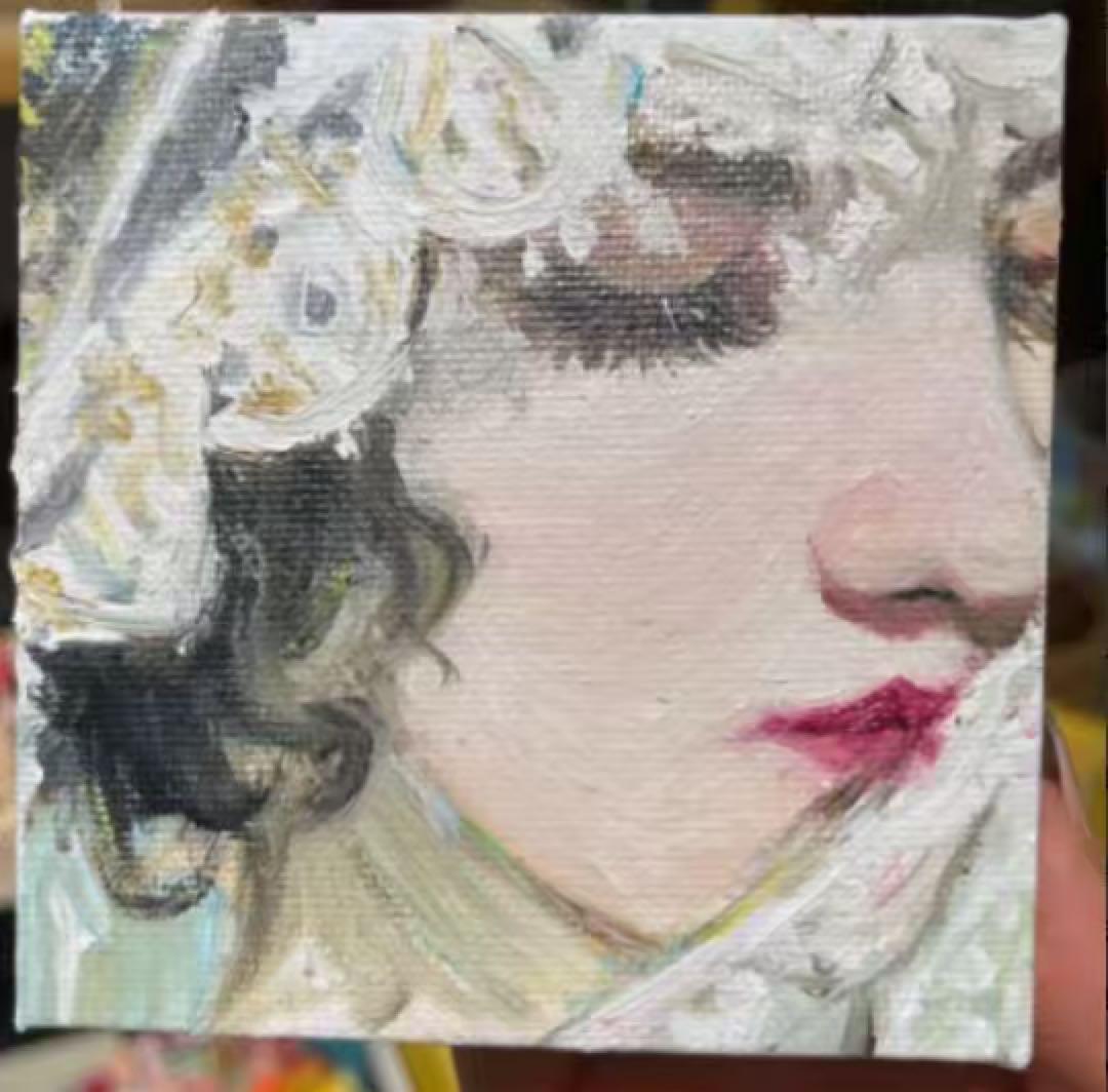 女性の肖像画 油彩 小型p@