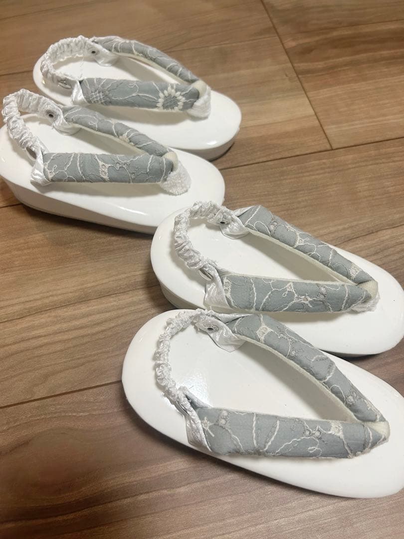 双子　七五三　キャサリンコテージ花柄レース着物　着画あり　100cm