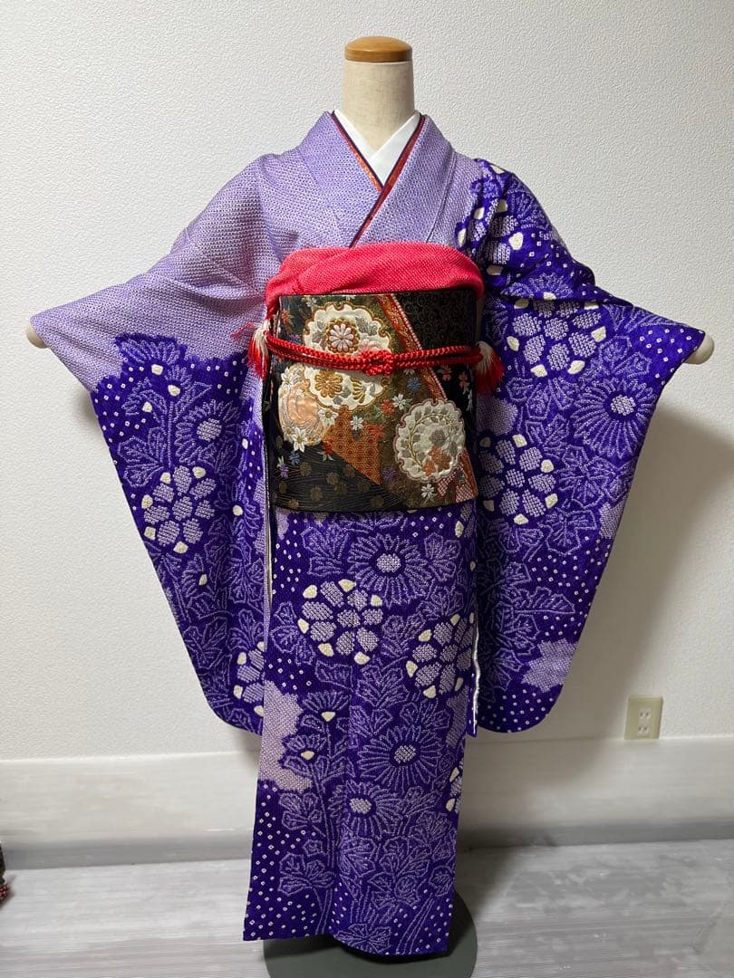 正絹総絞り振袖長襦袢セット