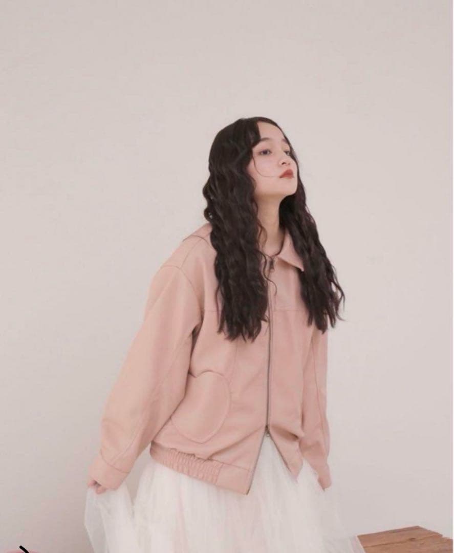 muguet Heart pocket leather jacket ミュゲ