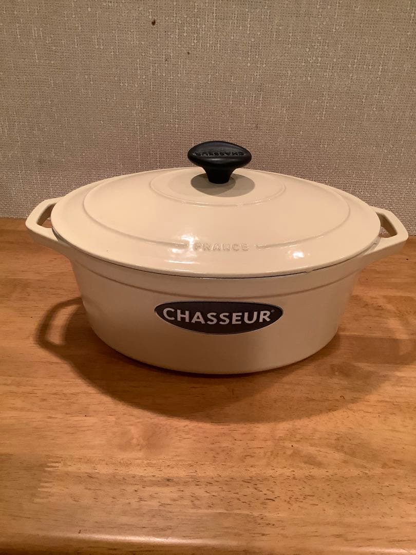 シャスール ココットオーバル　25cm クリーム色