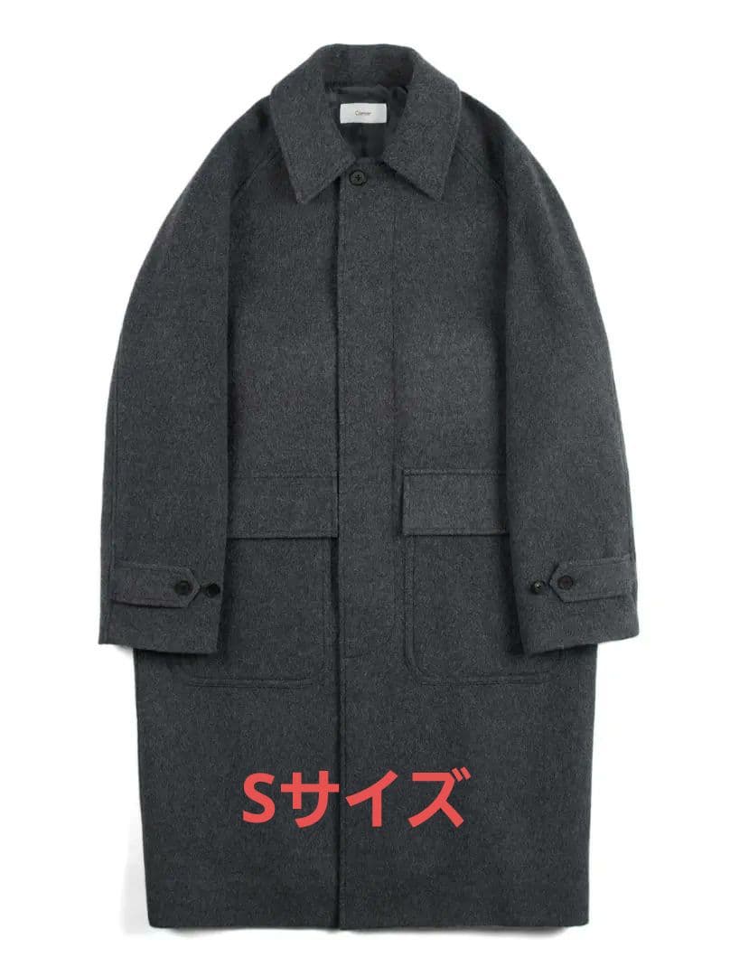 Cornier ウールカシミヤモッサー バルマカンコート トップグレー Sサイズ