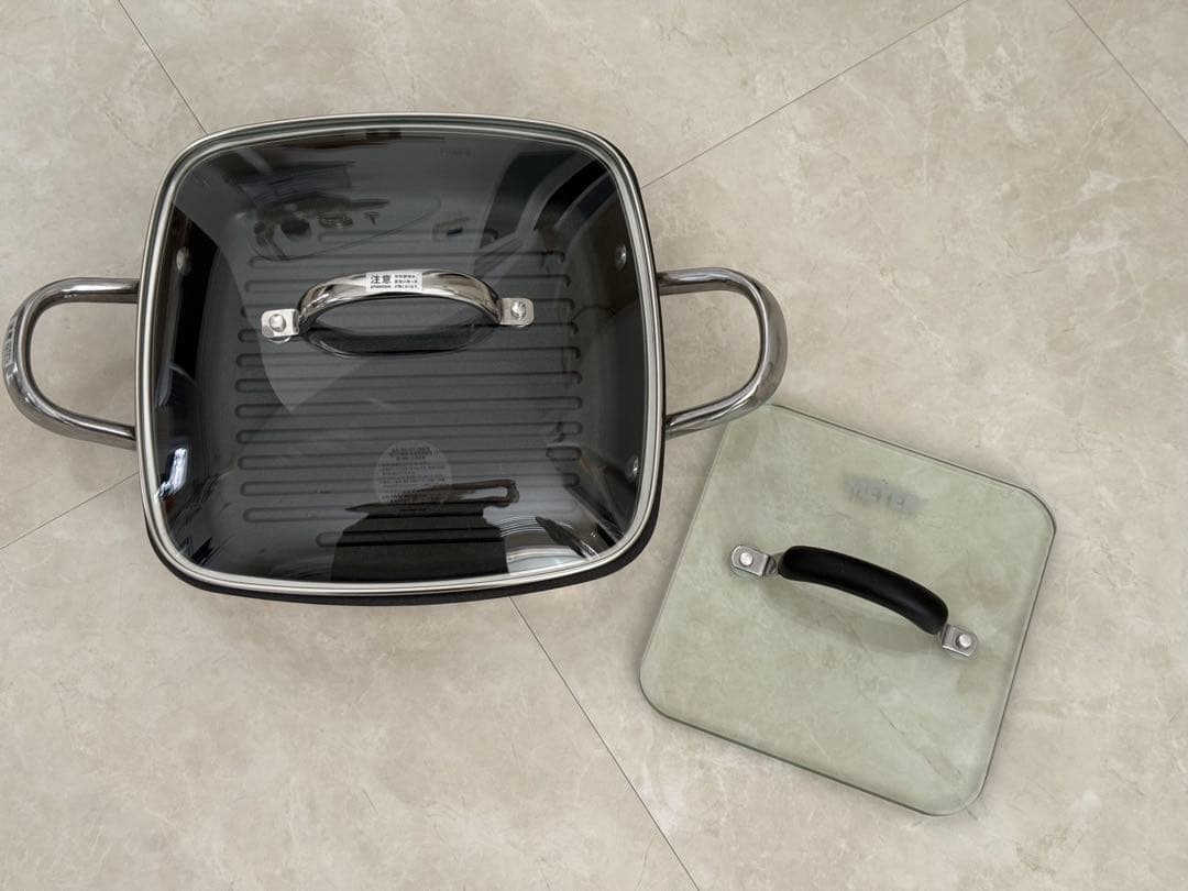 MEYER マイヤー スクエアグリルパン ガラス蓋付き 24cm