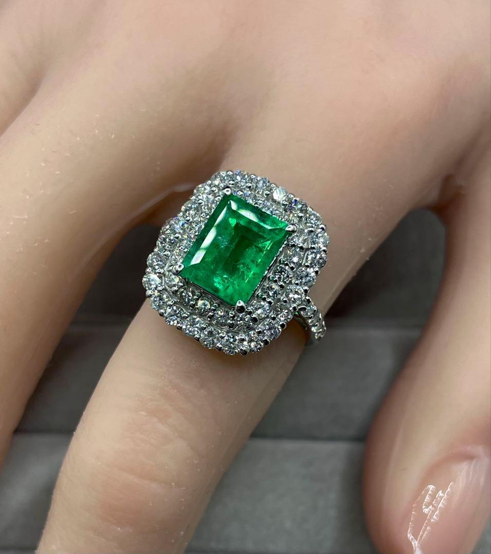 最終交渉可JA27★最高級 コロンビア産 エメラルド2.57ct リング 鑑付