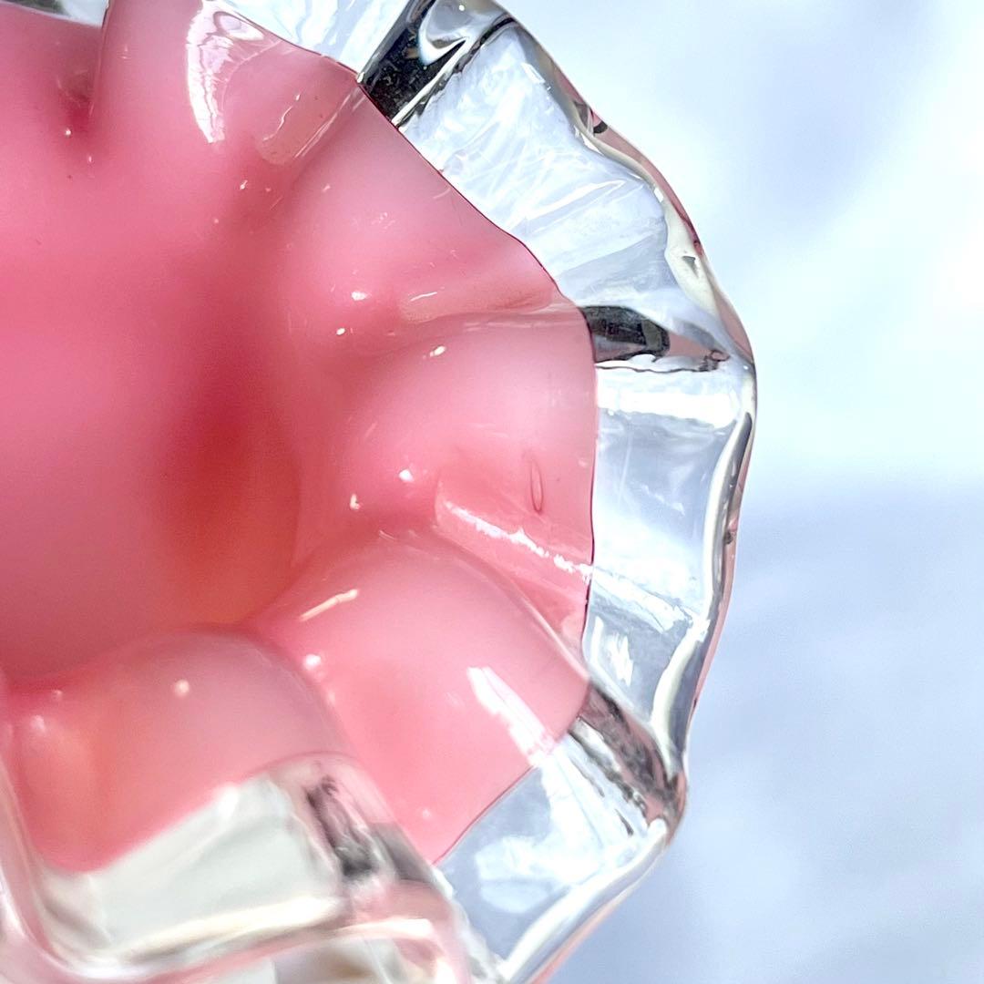 フェントン ピーチクレスト メロンシェイプ フラワーベース ピンク12cm ③