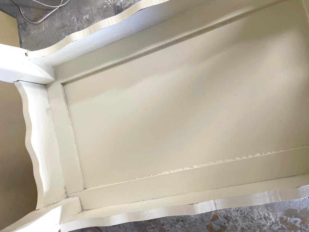 コンソールテーブル ハンドペイント お花柄 ホワイトサイドテーブル