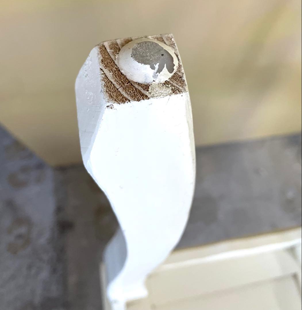 コンソールテーブル ハンドペイント お花柄 ホワイトサイドテーブル