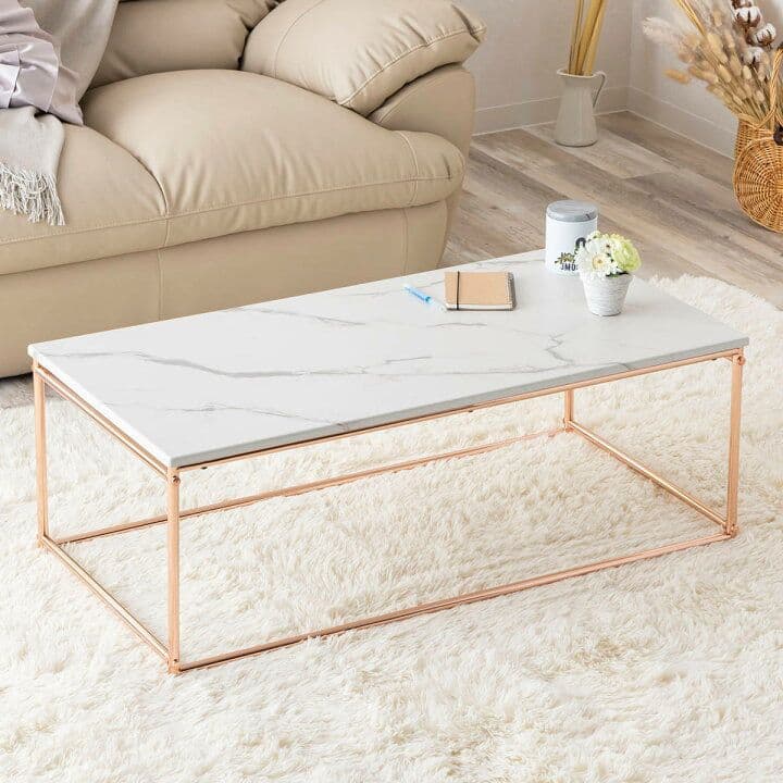 大理石風リビングテーブル 100cm