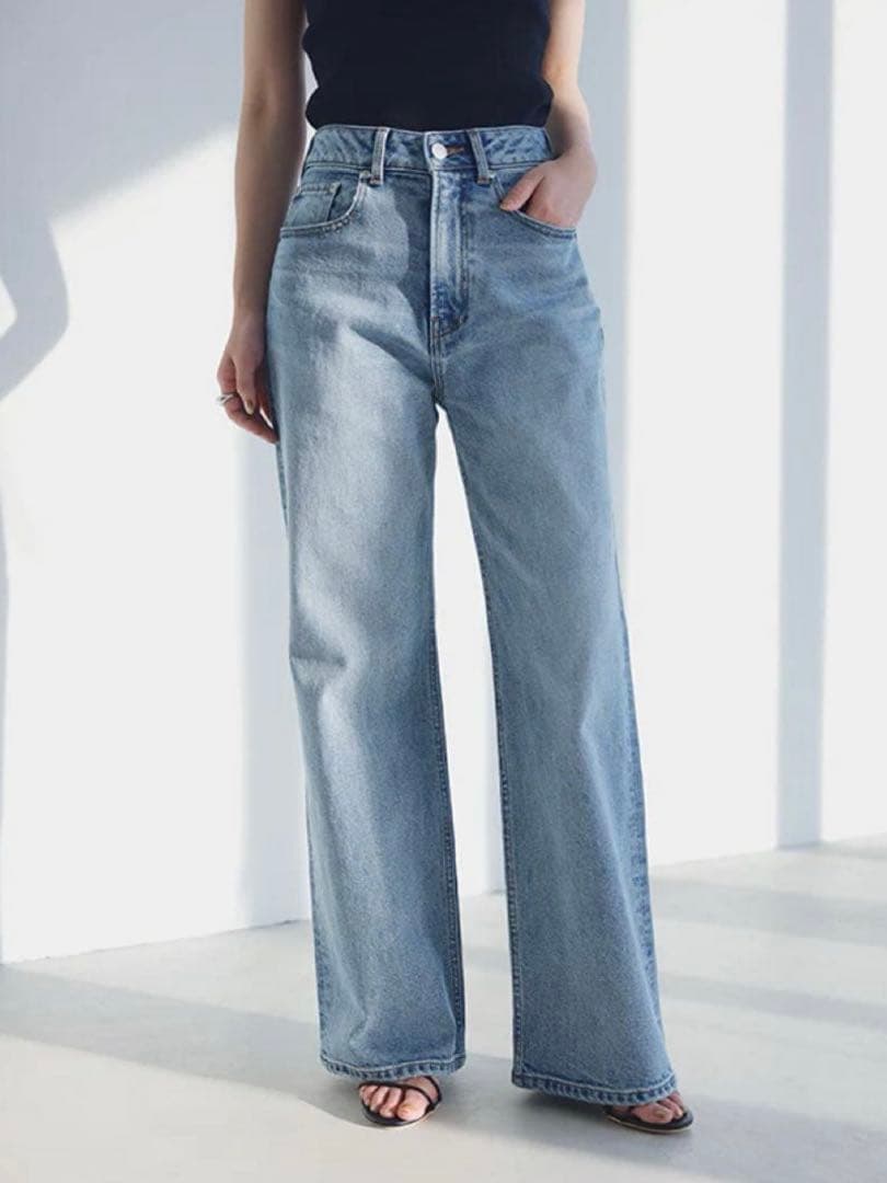 anuans Wide leg denim light blue サイズ1