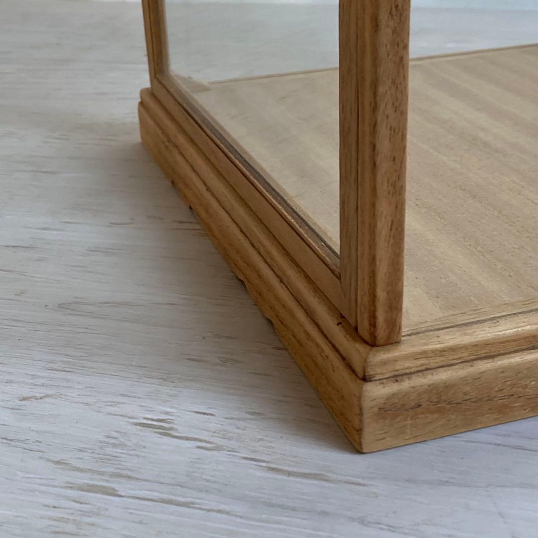 古い木製 ガラスケース 2段 ショーケース 展示ケース 店舗什器 食器棚