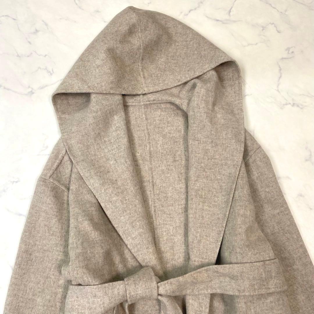ROPEロペ 近年モデル ウールリバーフーデットガウンコートロング ベージュ36
