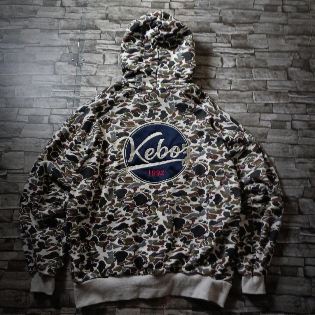 でかい 厚い 重い！ケボズオーバーサイズパーカー カモ柄 バック刺繍ロゴ