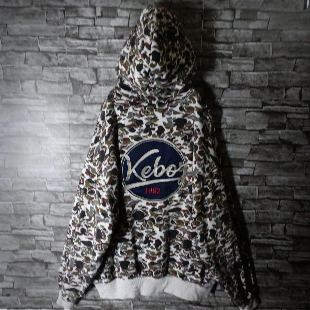 でかい 厚い 重い！ケボズオーバーサイズパーカー カモ柄 バック刺繍ロゴ