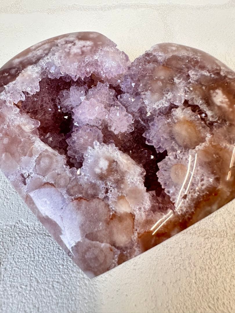 大きめ高品質　ピンクアメジスト　フラワーアメジスト　ハート形