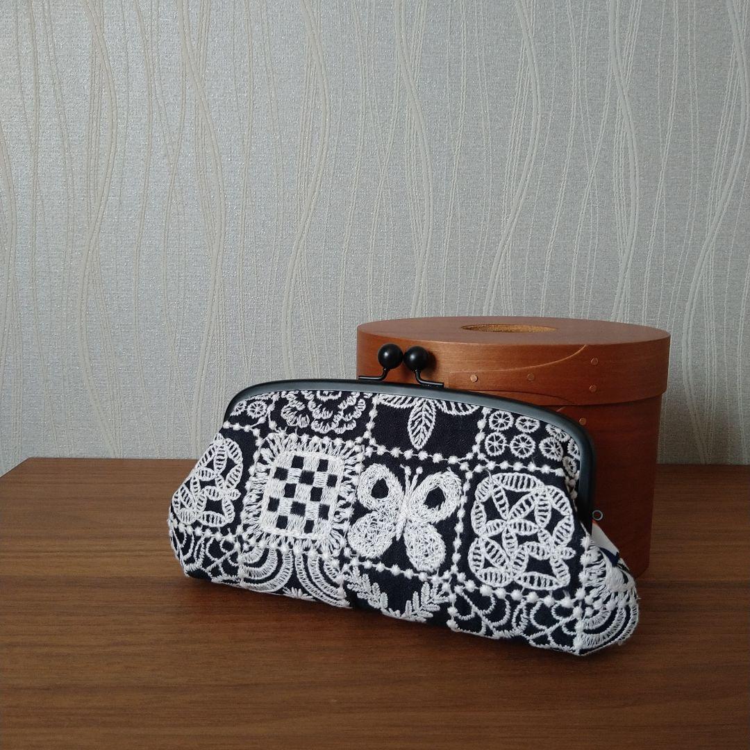 new❁ マットブラック口金 親子がま口財布 ☆ミナペルホネン ハンドメイド