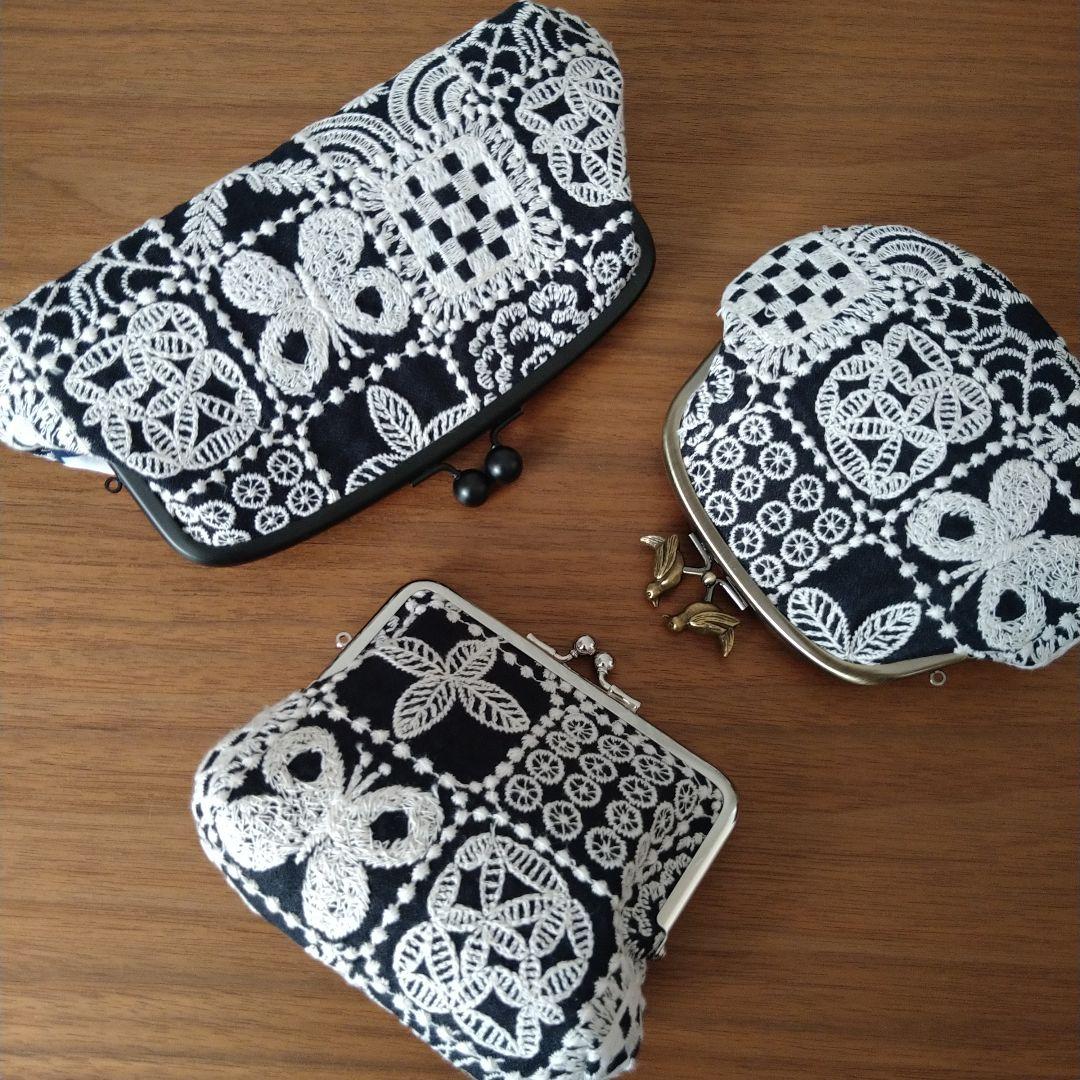 new❁ マットブラック口金 親子がま口財布 ☆ミナペルホネン ハンドメイド