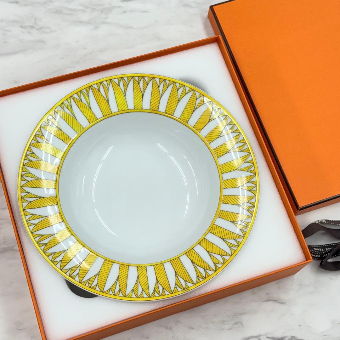 新品未使用品　エルメス ソレイユ ドゥ パスタプレート　スーププレート