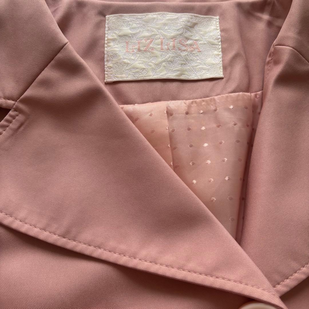 LIZLISA リズリサ　ピンク　トレンチコート 春　レース　刺繍