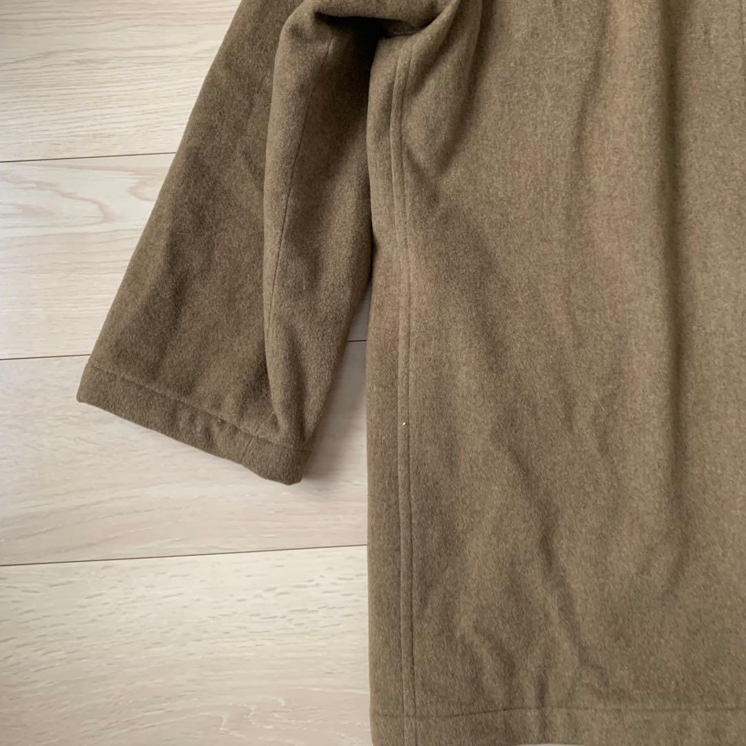 美品　LONGHI ウール　カシミヤ　ハーフコート　イタリア製　レザー　48