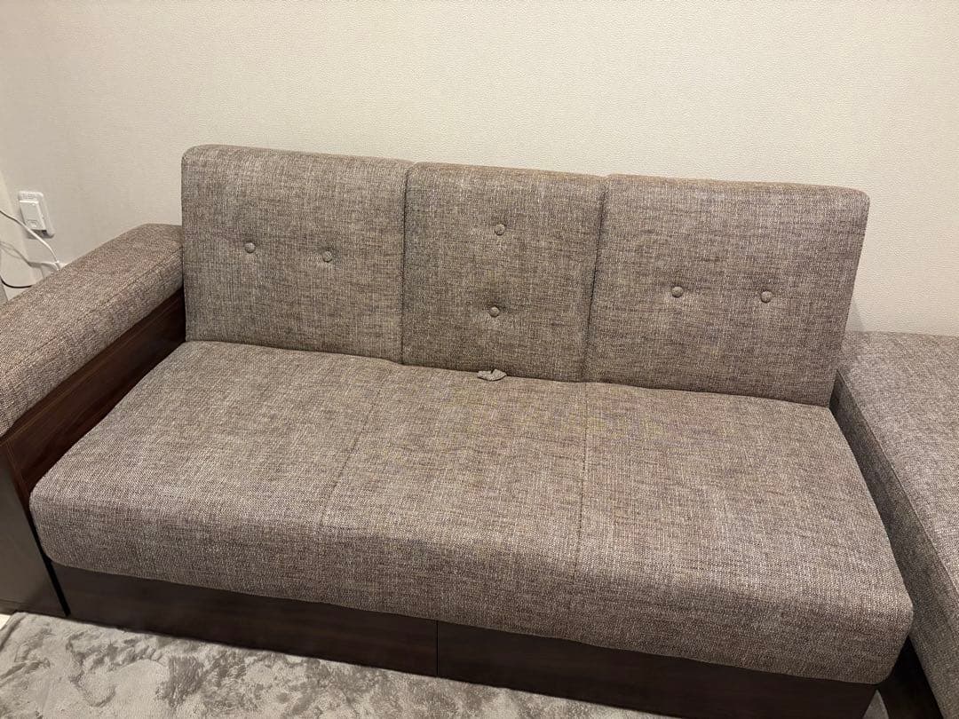 収納付き3人掛け多機能ソファ　209㌢　※オットマンのみ