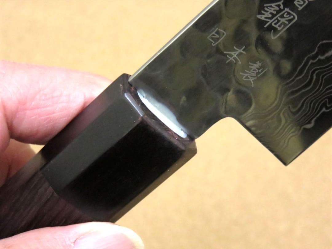 関の刃物 牛刀 180mm ダマスカス 45層 鎚目鍛造 肉 魚 野菜 両刃包丁