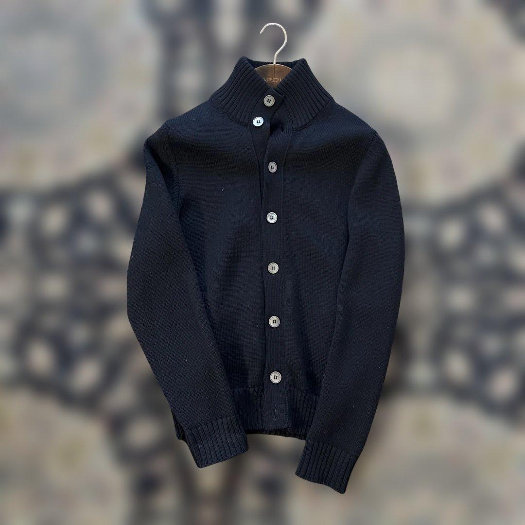 ザノーネ　スタンドカラー　ダークネイビー　カーディガン