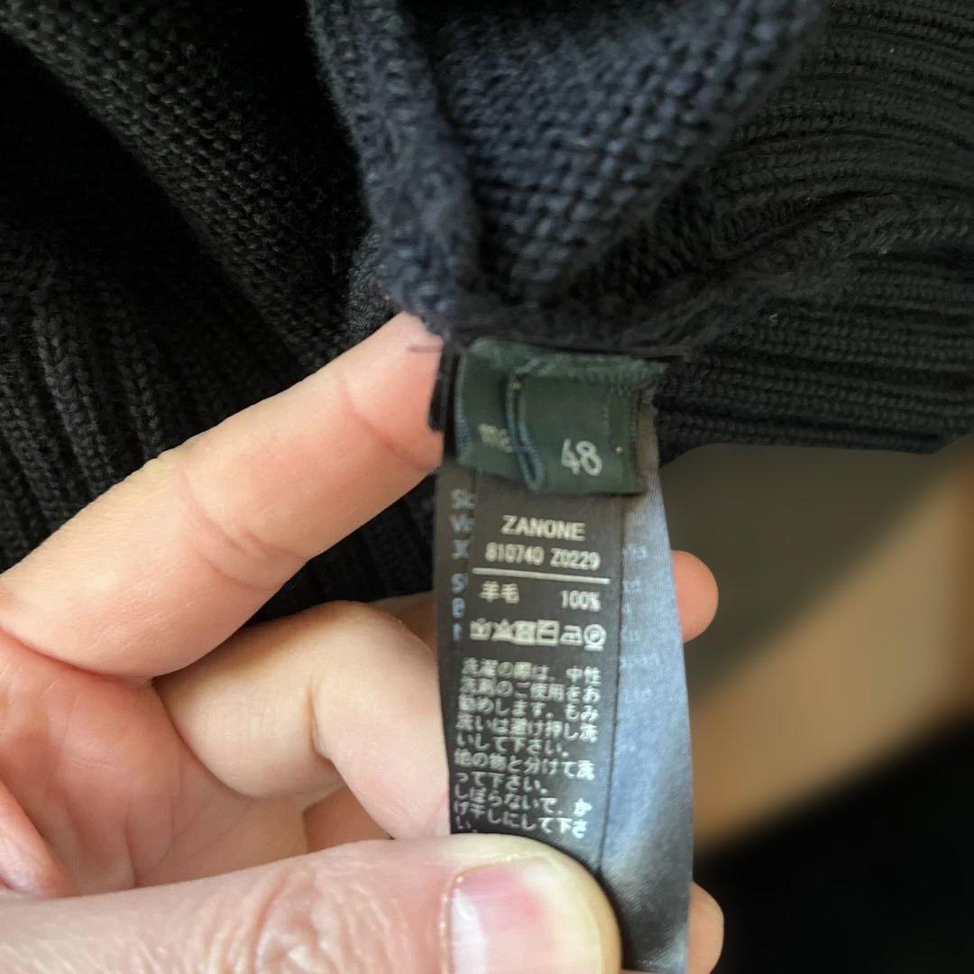 ザノーネ　スタンドカラー　ダークネイビー　カーディガン