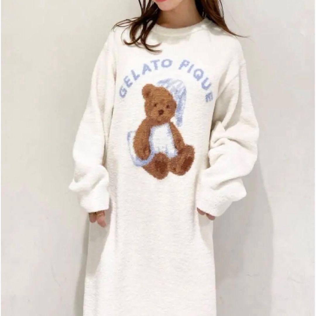 ジェラートピケ GOOD NIGHT BEAR ワンピース ベア