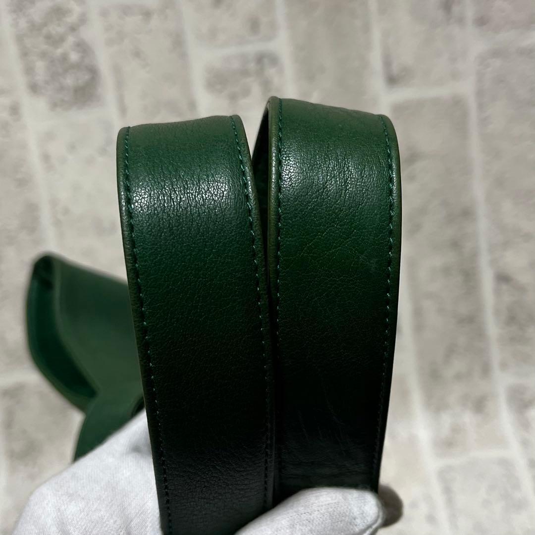 美品 ポールスミス フルレザートートバッグ ダークグリーン 肩掛け可能 8997