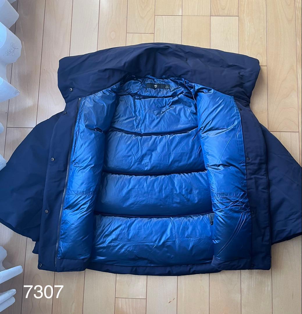 ユニクロ +J ハイブリッドダウンジャケット ネイビー L