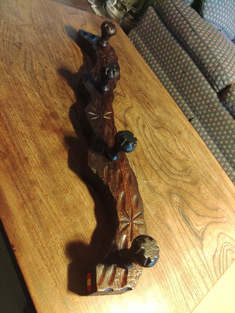 ハンガーフック　スペイン製　帽子　天然木　手彫　彫刻　アンティーク　ヴィンテージ