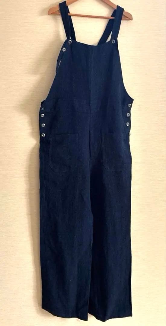 試着のみ　オールドマンズテーラーストラップ付きオーバーオール　リネン