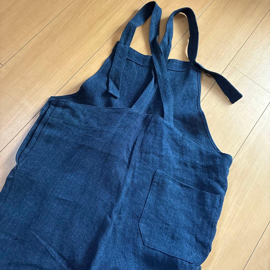 試着のみ　オールドマンズテーラーストラップ付きオーバーオール　リネン