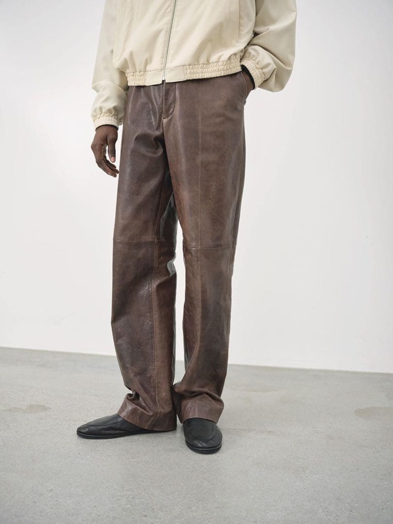 希少 AURALEE HEAVY LAMB LEATHER PANTS 24AW