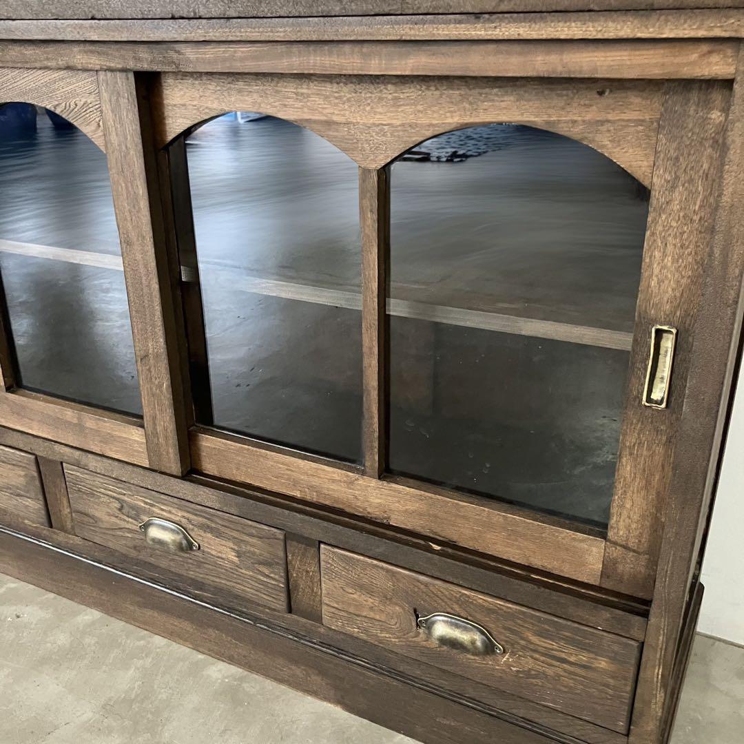 レトロ　ヴィンテージ　古家具　古道具　収納棚　食器棚　シェルフ　ガラス棚