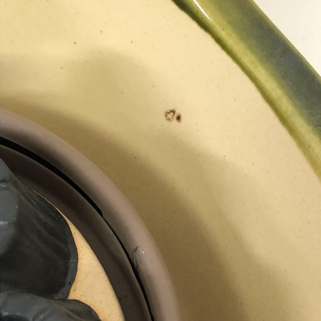 4374-E 茶道具 織部 野々田 風炉型 電熱器 敷板付