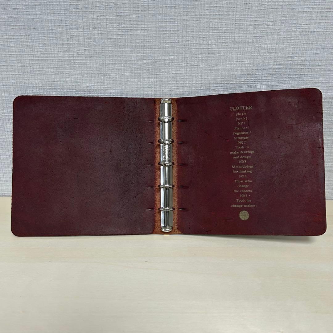 日本製 plotter ミニ5スクエアサイズ（5穴） ワイン リフィルセット