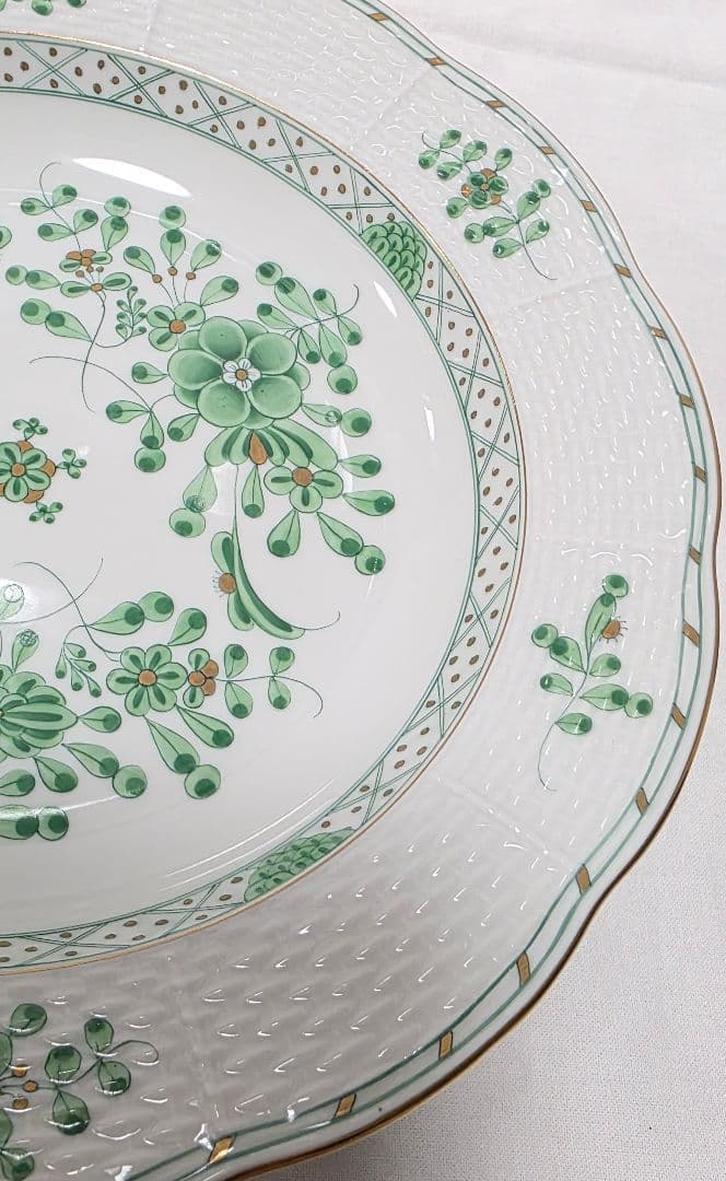 ヘレンド 森の宝物【24cmディーププレート】waldstein green