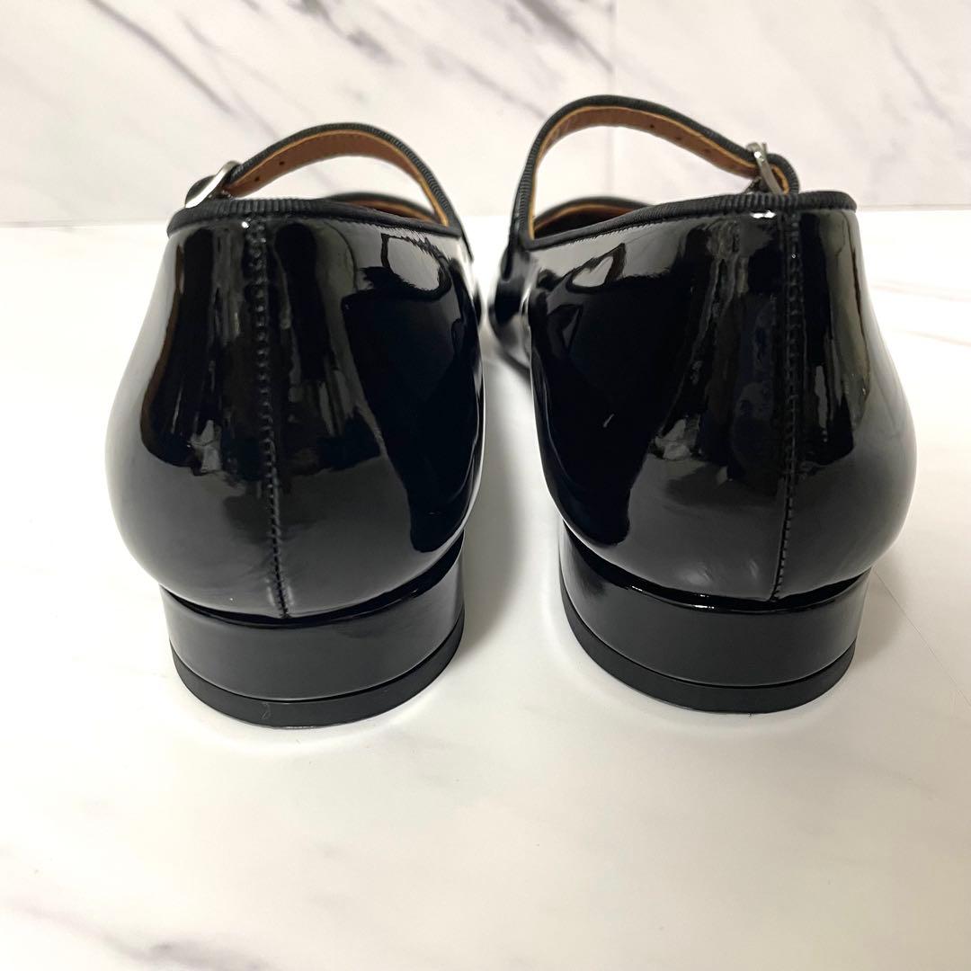 新品　アレクサチャン　ポインテッドトゥ　エナメル　メリージェーン　黒　ブラック