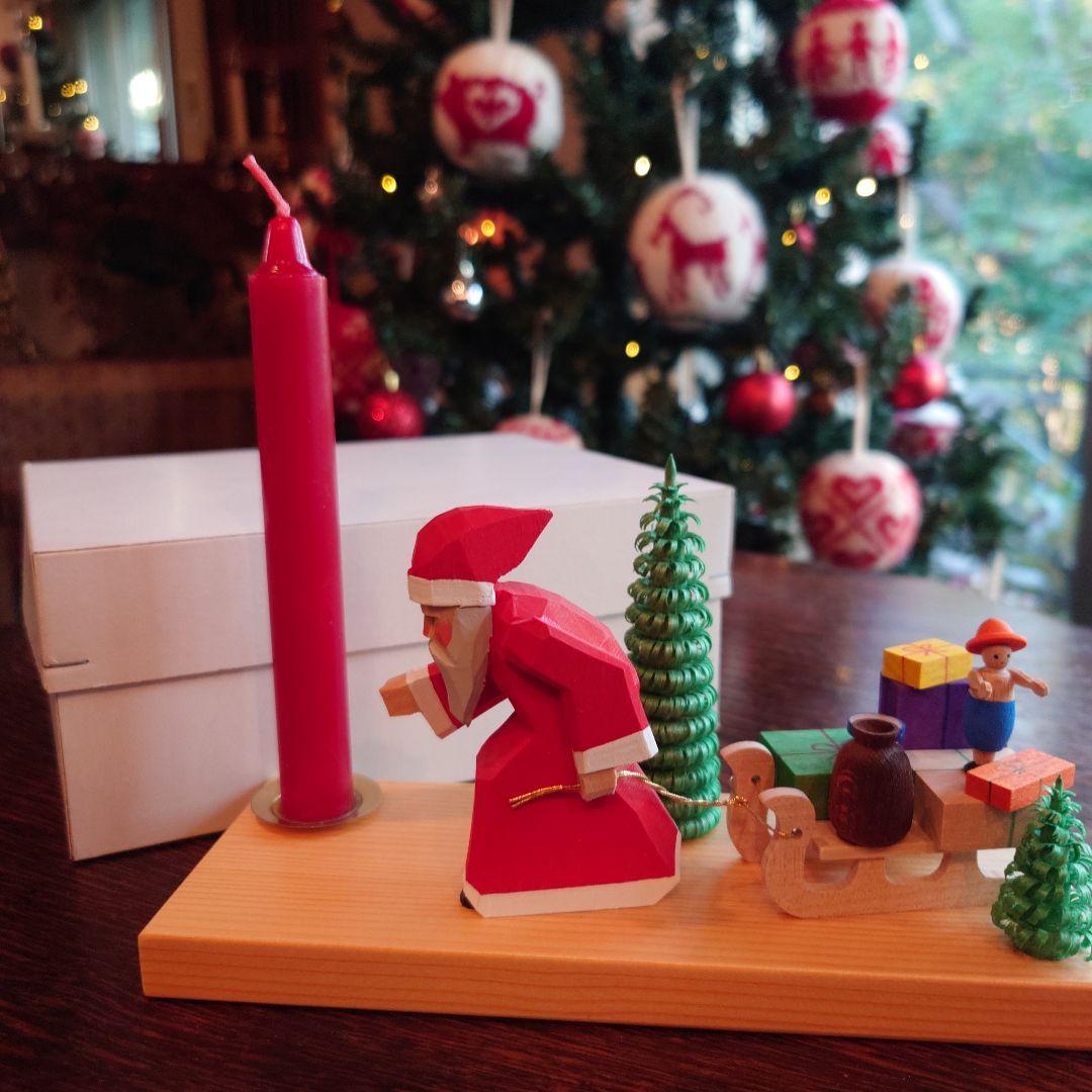 ドイツ　エルツ　ベッティーナフランケ　サンタ　キャンドルホルダー　Xmas＊新品