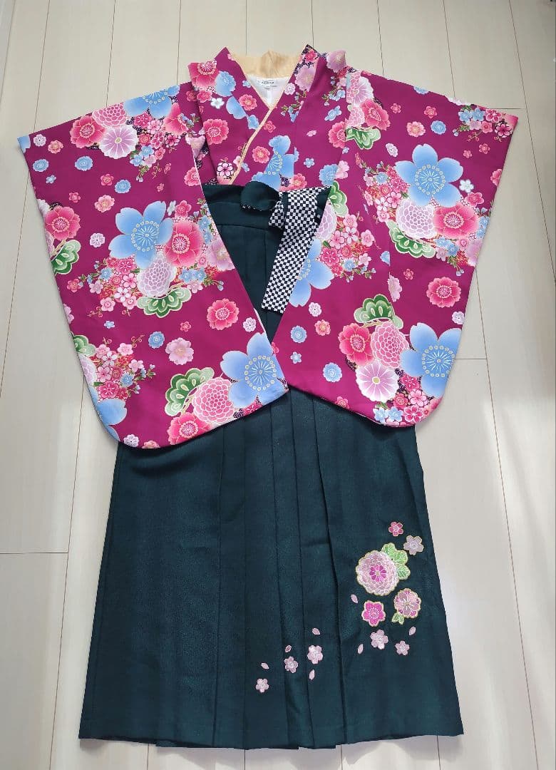アリサナ　小学生　卒業式　袴　エンジ　パープル　グリーン　女の子　160cm