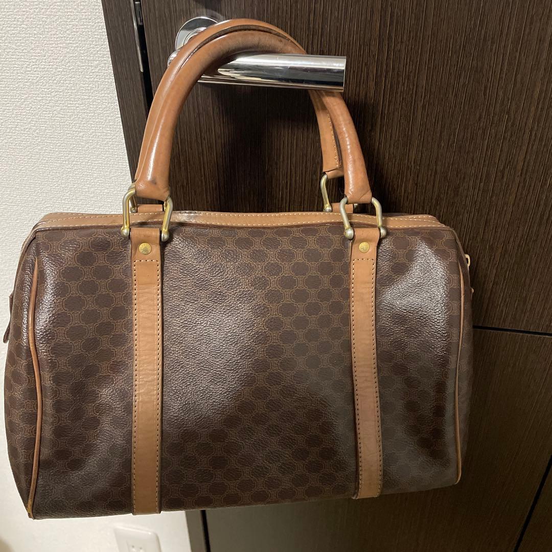 CELINE ミニボストンバッグ ブラウンレザー