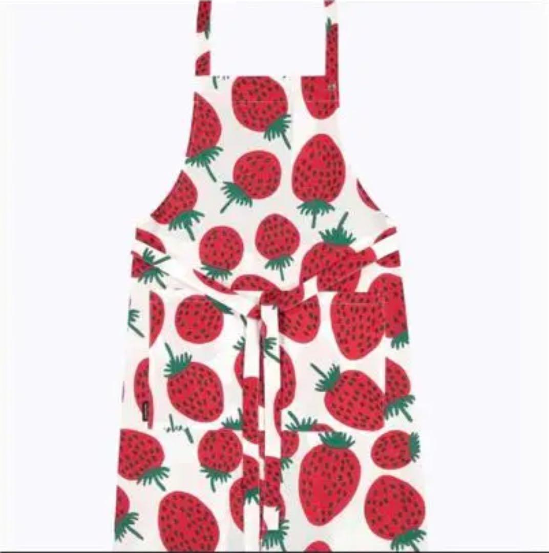 新品マリメッコ いちご柄　エプロン