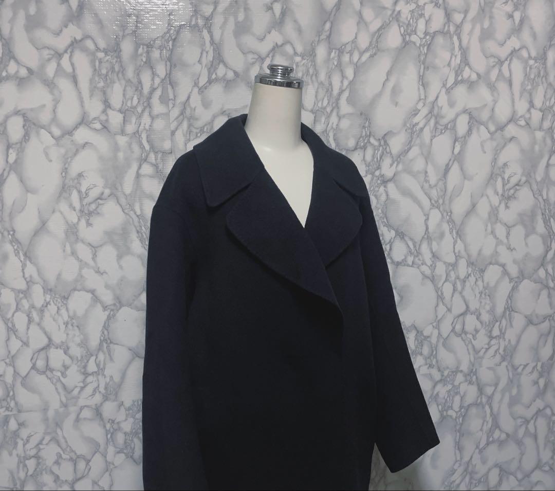 美品　PLATINE デザインロングコート　触り心地滑らか生地　日本製