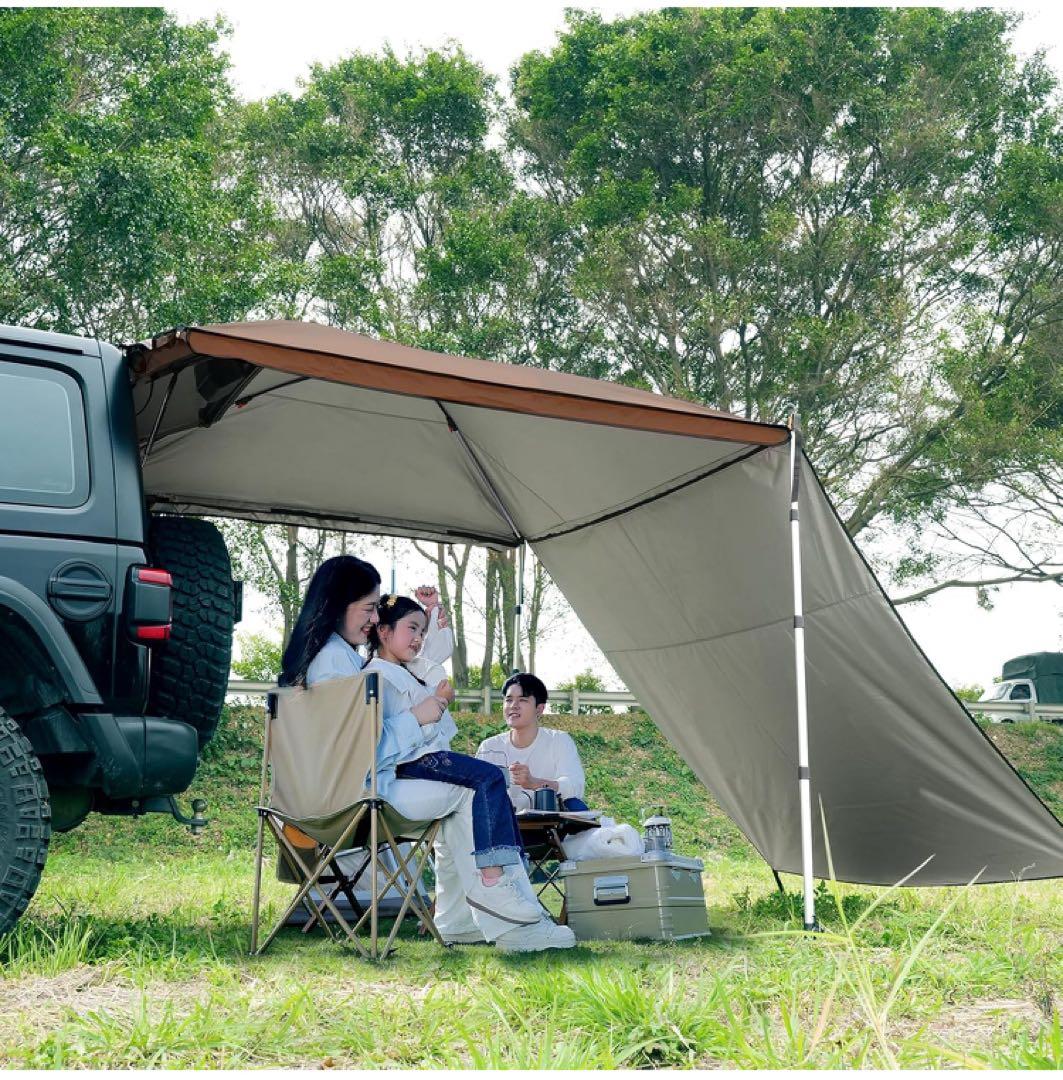 GOTIDY カーサイドタープ ワンタッチ 車 タープ　テンションポール　伸縮版