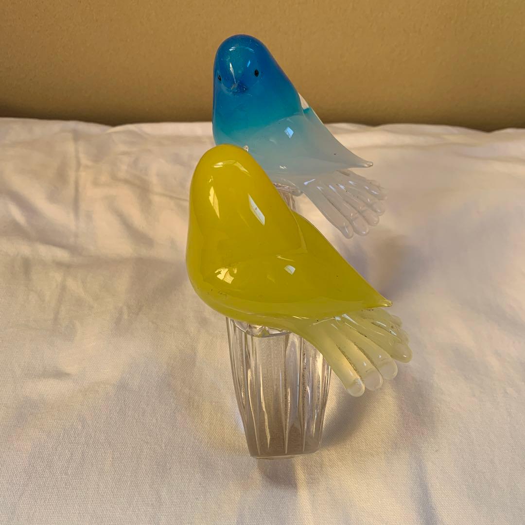 イタリア製　鳥　ガラス置物