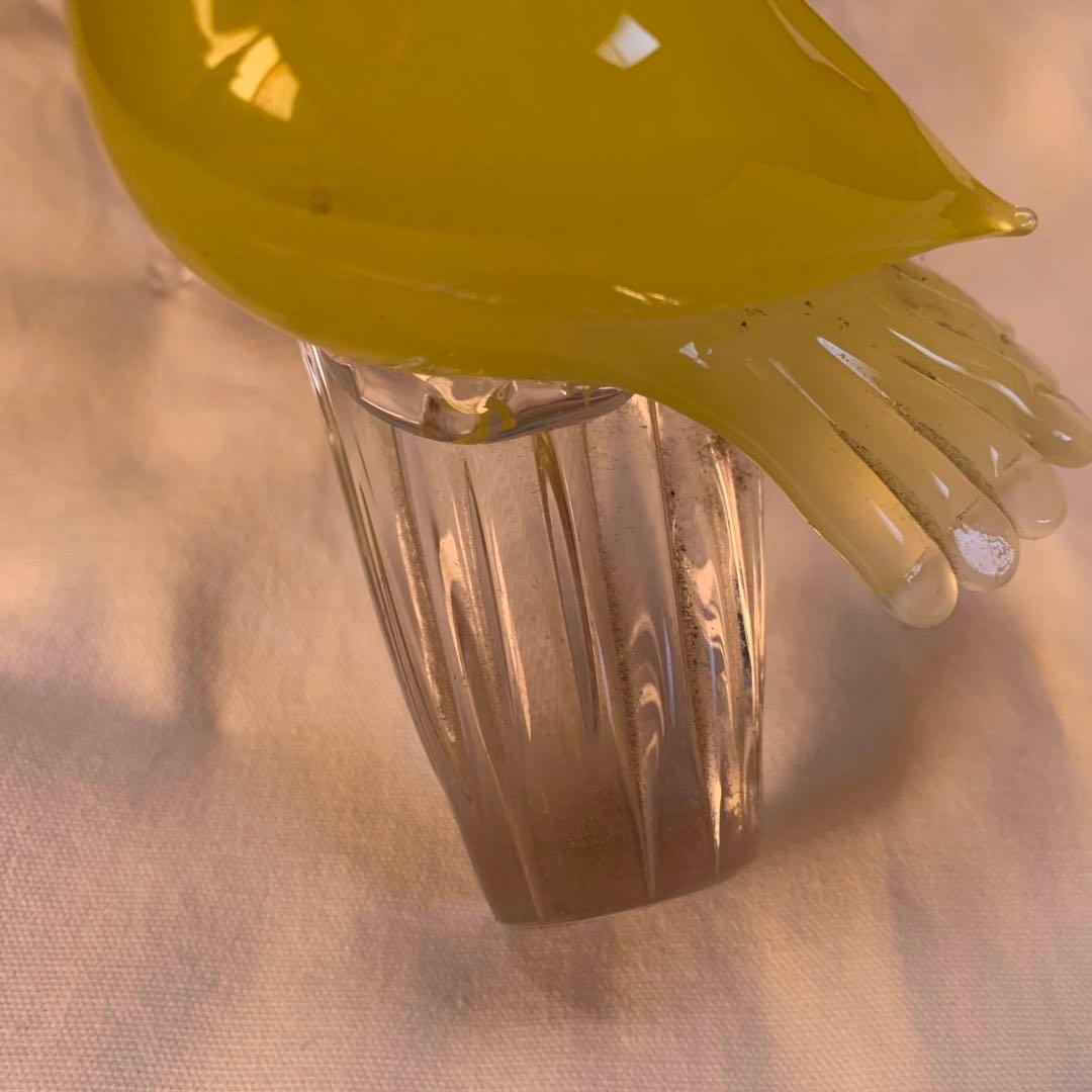 イタリア製　鳥　ガラス置物