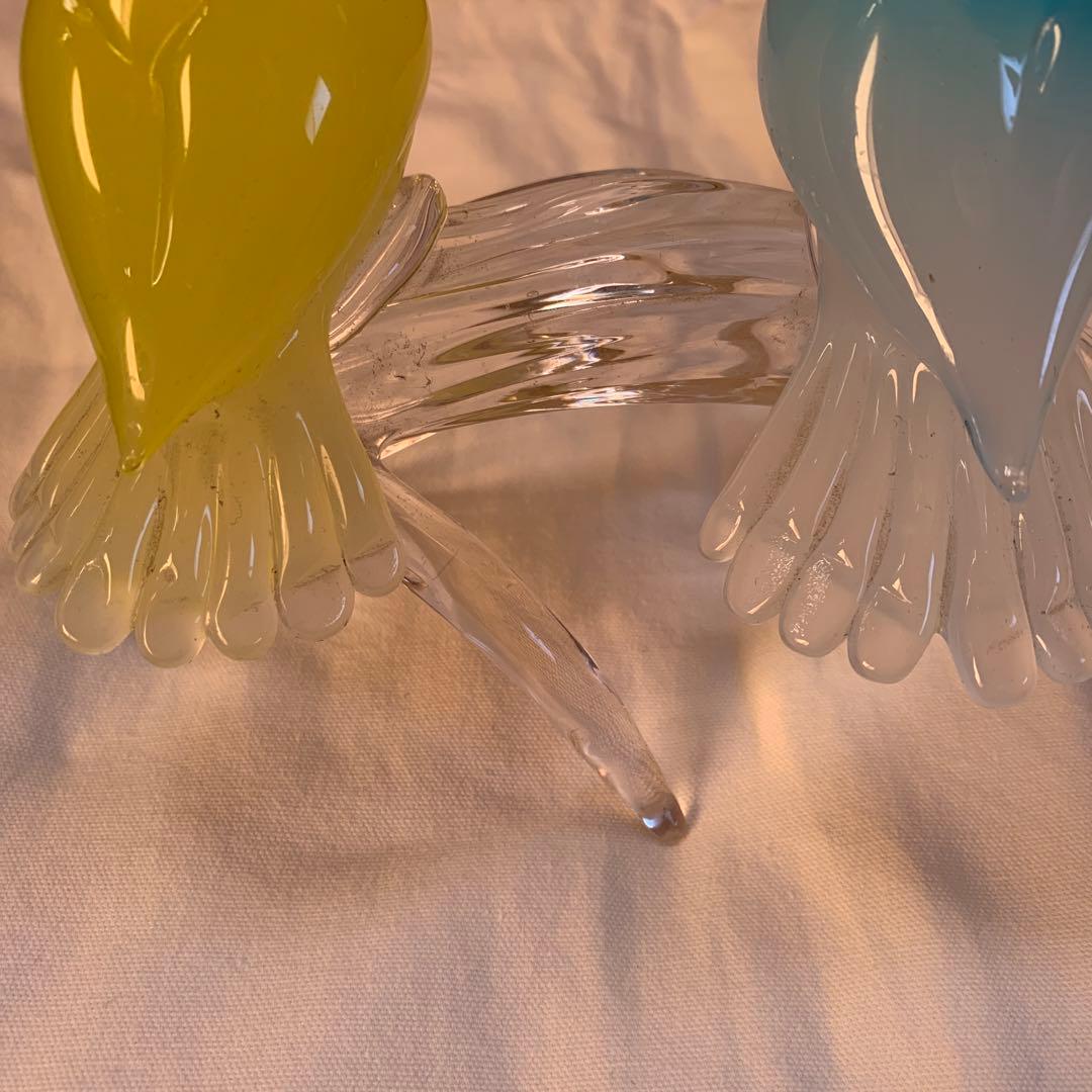 イタリア製　鳥　ガラス置物